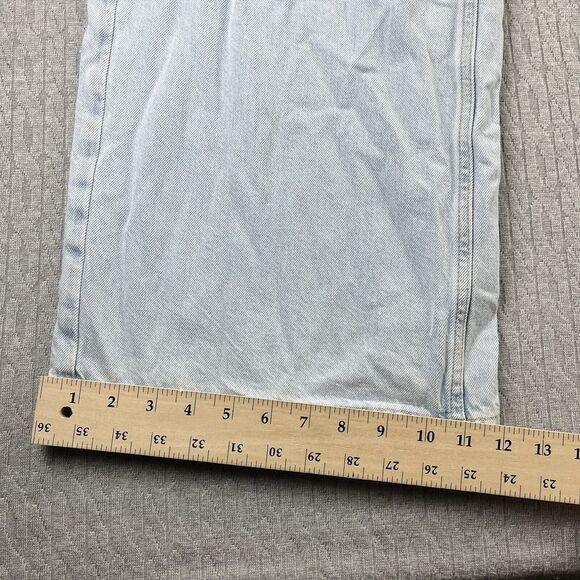 Zara Extra Baggy Wide Leg Y2K Women pants (4) faded distressed Denim Blue Jeans - Picture 4 of 13